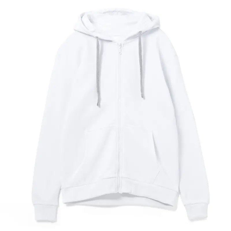 Толстовка на молнии с капюшоном Unit Siverga белая, размер XS Толстовка на молнии с капюшоном Unit Siverga белая, размер XS