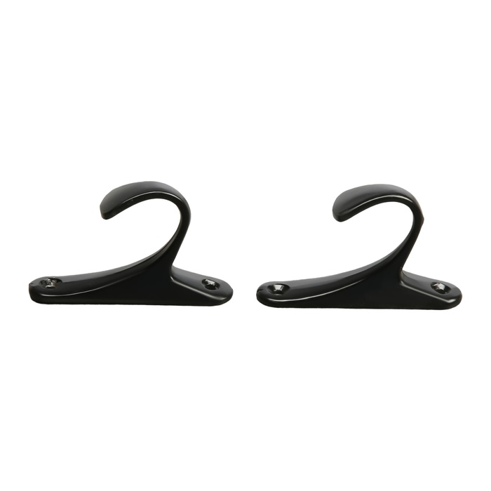 Крючок для штор CAPPIO KS101, однорожковый, цвет черный, 2 шт. Крючок для штор CAPPIO KS101, однорожковый, цвет черный, 2 шт.