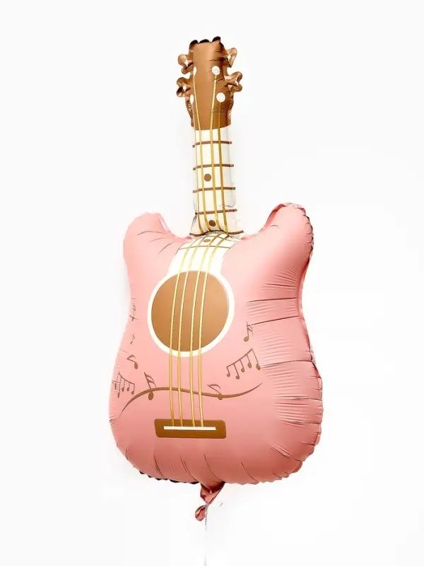 Воздушный шар фольгированный 35" "Гитара" цвет розовый