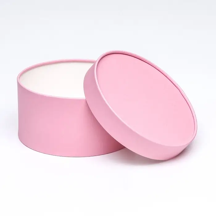 Подарочная коробка круглая &laquo;Нежность&raquo; розовая, завальцованная без окна, 21&times;11 см