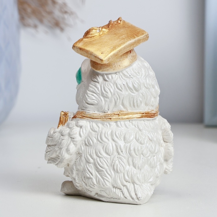 Фигура Фигура "Сова с дипломом" перламутр, 8,5х5см