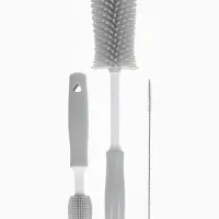 Набор ёршиков для бутылочек и сосок, 3 шт, цв. серый, в коробке, M&B Набор ёршиков для бутылочек и сосок, 3 шт, цв. серый, в коробке, M&B