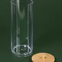 Органайзер для ватных дисков, с крышкой, d=6.5&times;18 см, прозрачный, коричневый