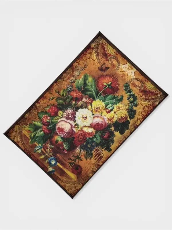 Поднос с ручками Дарим Красиво &laquo;Цветы&raquo;, дерево, 30&times;20&times;4.5 см, разноцветный