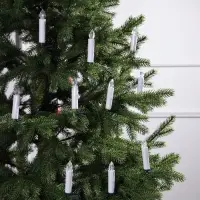 Светодиодные свечи на прищепках 10 см, 10 штук, от батареек ААх1, пульт ДУ, свечение тёплое белое