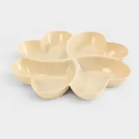 Менажница &laquo;Сердце&raquo;, 4 ячейки, пластик, 22.5&times;3 см, бежевая