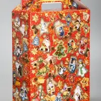 Подарочная новогодняя коробка «Праздничный медальончик» в красном, 16.8×7×25 см