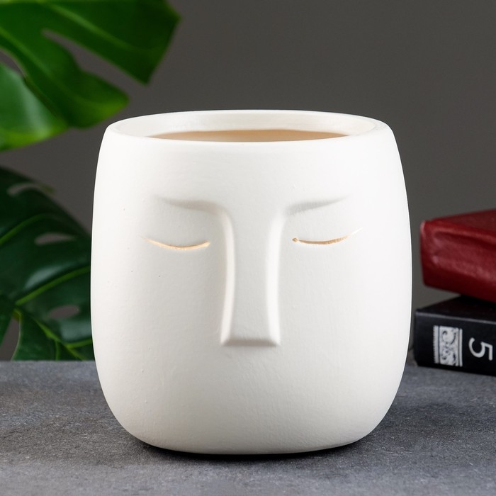 Горшок Горшок "Мистер Твикс" 15х15х15см, белый