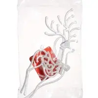 Ёлочная игрушка &laquo;Зимнее волшебство. Бегущий олень блеск&raquo;, 10&times;19 см, белый, МИКС