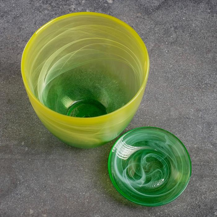 Горшок цветочный с поддоном  Горшок цветочный с поддоном "Гармония", жёлто-зелёный 2 л