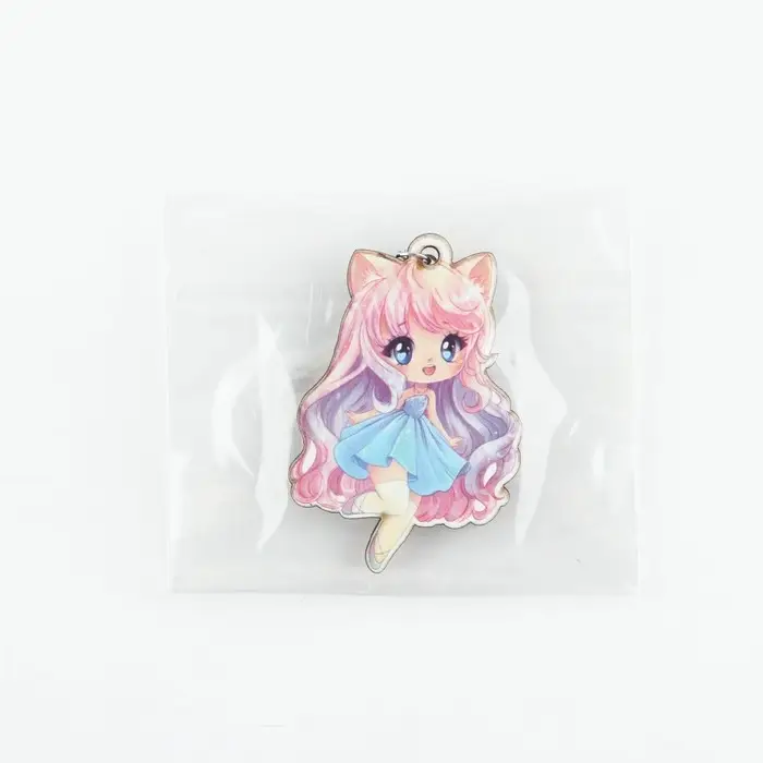 Брелок для ключей деревянный аниме &laquo;Девочка-котенок&raquo;, 4&times;6 см