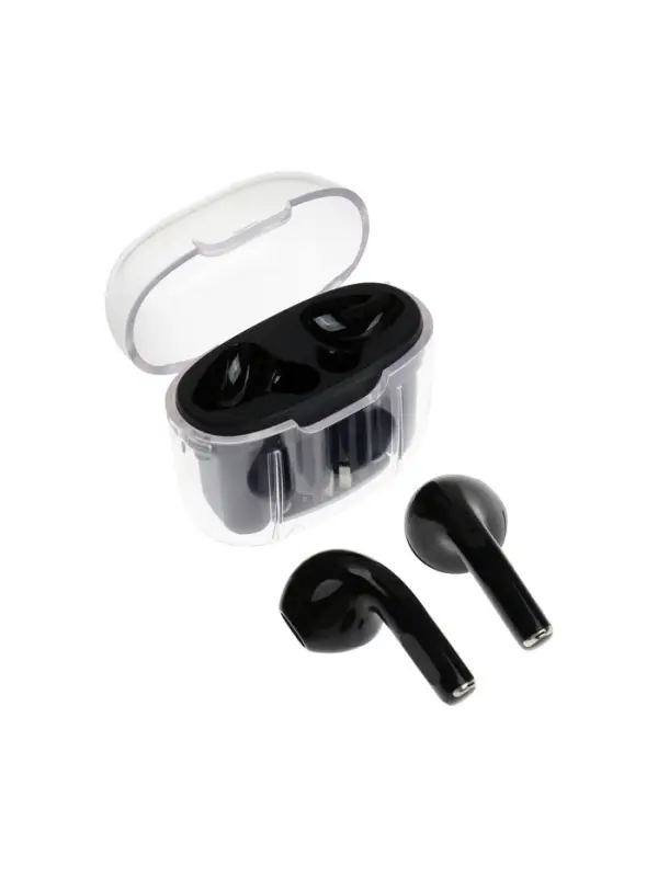 Наушники беспроводные Mybit Pro13, TWS, вкладыши, Bluetooth 5.0, 30/180 мАч, чёрные в прозрачном кейсе