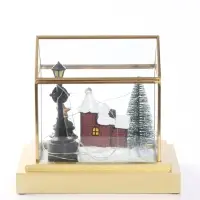 Фигура с подсветкой &laquo;Новогодняя ёлка на площади&raquo;, 19.5&times;14.5&times;17.8 см, стекло