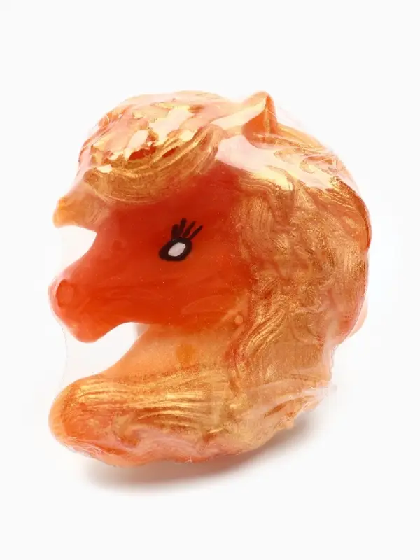 Мыло ручной работы глицериновое "Символ года" золотистая лошадь, 50 г