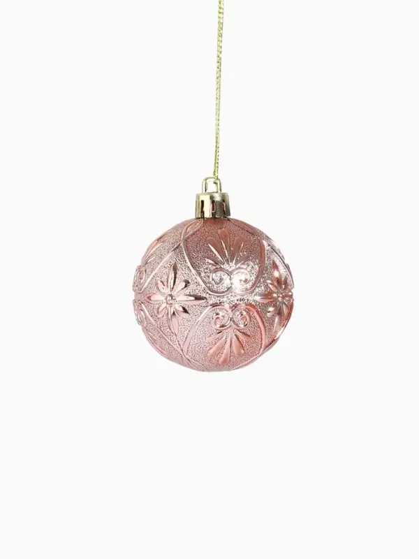 Ёлочные игрушки &laquo;Лилиан&raquo;, шары новогодние, d=6 см, набор 12 шт., розовый