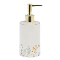 Диспенсер для жидкого мыла тм VETTA Вирджиния, 320мл, керамогранит, белый, 7x7x12 см/18см