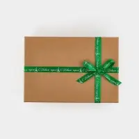 Лента атласная &laquo;С Новым годом!&raquo;, 1.5 см &times; 23&plusmn;1 м, зеленая