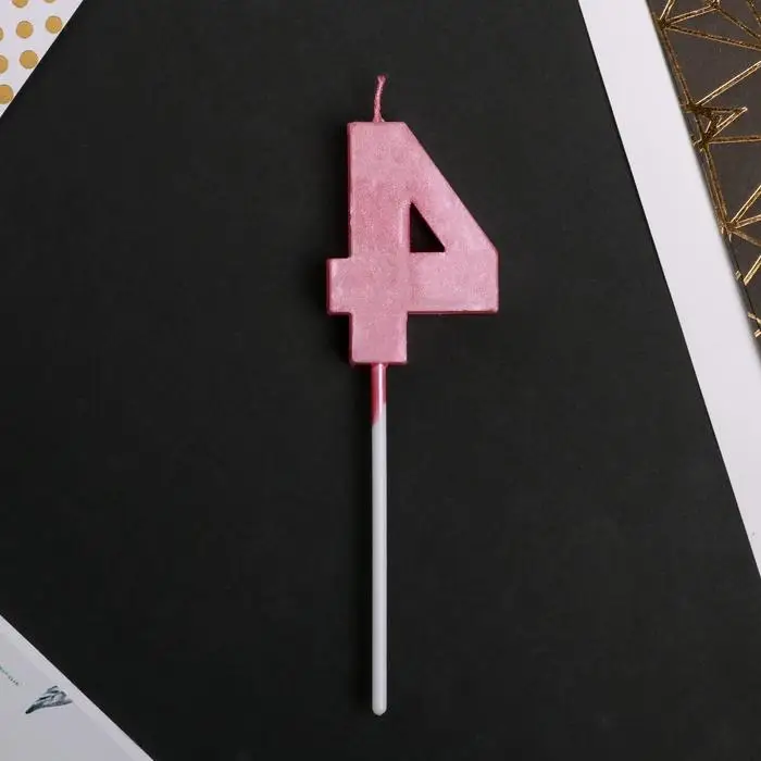 Свеча для торта, цифра «4», 11,5 х 2,3 см Свеча для торта, цифра «4», 11,5 х 2,3 см