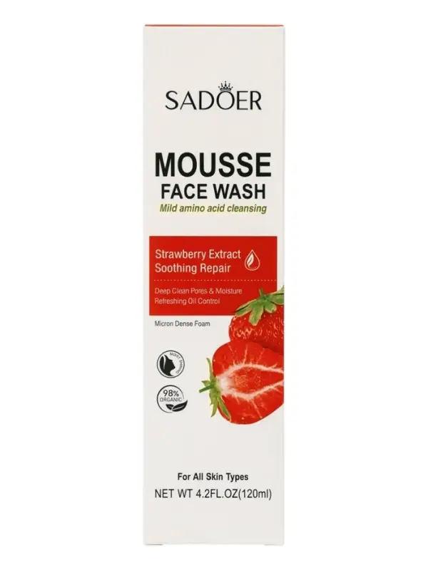 Пенка для умывания с щеточкой с экстрактом клубники, 120 мл