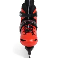 Коньки детские раздвижные BlackAqua, р. 30-33, для фитнеса, с роликовой платформой, красные, чёрные