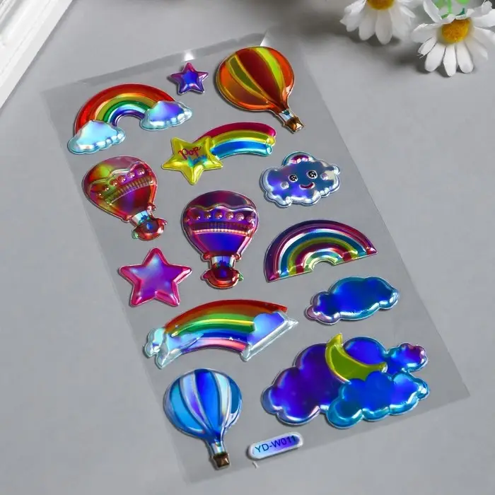 Наклейка пластик голография Наклейка пластик голография "Космос" МИКС 23х11 см