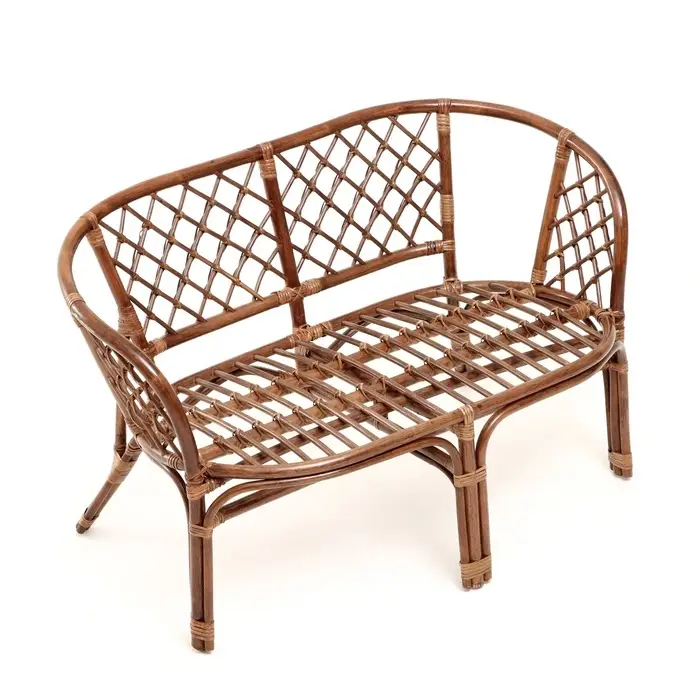 Набор садовой мебели "Bagama": 2 кресла, 1 диван, 1 стол, ротанг тёмный, подушки чёрные