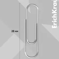 Скрепки канцелярские ErichKrause, 33 мм, 100 шт., оцинкованные, картонная упаковка