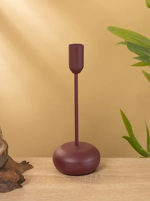 Подсвечник на 1 свечу текстурный Подсвечник на 1 свечу текстурный "Баклажановый" 8х8х20 см