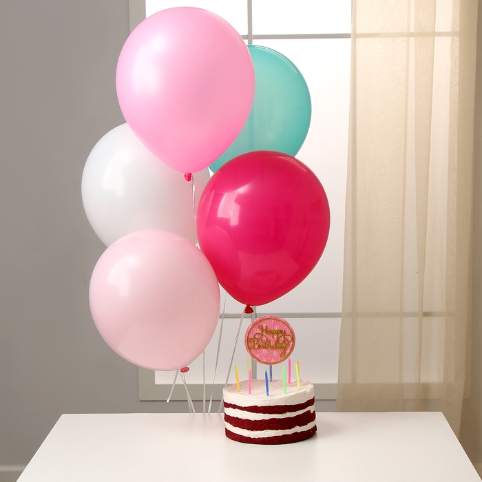Набор для украшения стола &laquo;С Днём рождения&raquo;: свечи, топпер, шары, в наборе 16 шт.