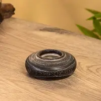 Подсвечник из дерева джати, d=3 см, 10&times;10&times;4 см, тёмно-коричневый