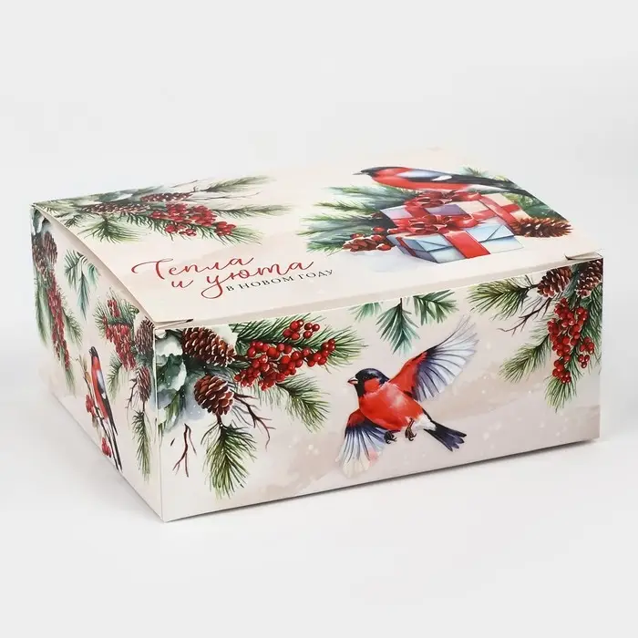 Коробка подарочная новогодняя складная «Тепла и уюта», 12 х 10 х 5 см Коробка подарочная новогодняя складная «Тепла и уюта», 12 х 10 х 5 см