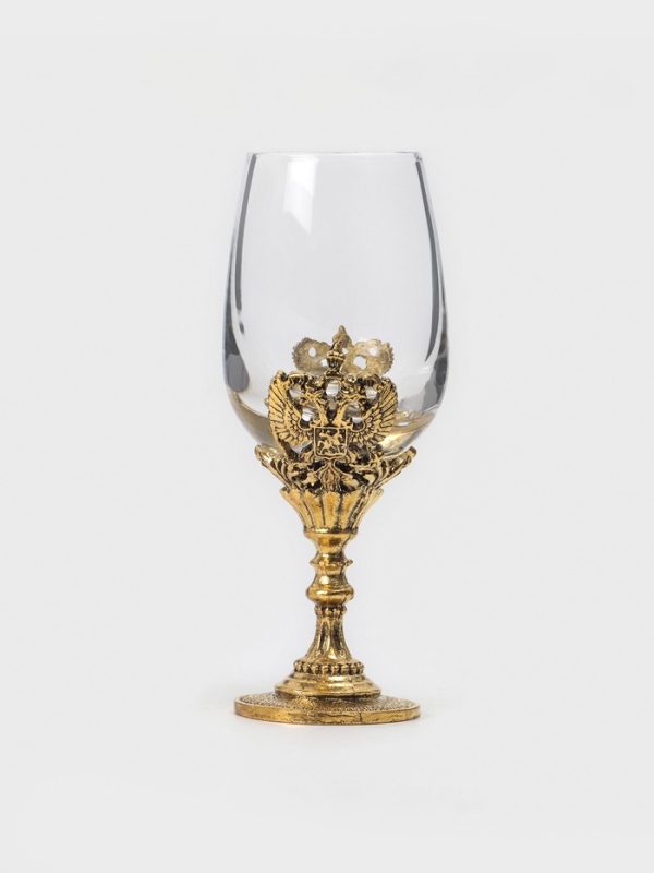 Рюмки для водки  "Герб", подарочный набор на 3 персоны, рюмка 50 мл, золото