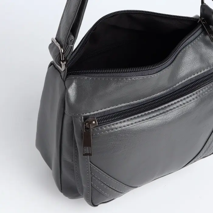 Сумка женская кросс-боди на молнии, 20&times;8.5&times;15 см, серая