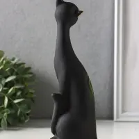 Фигура керамика &laquo;Кошка Итальянка&raquo;, подсолнух, 21 см, чёрный