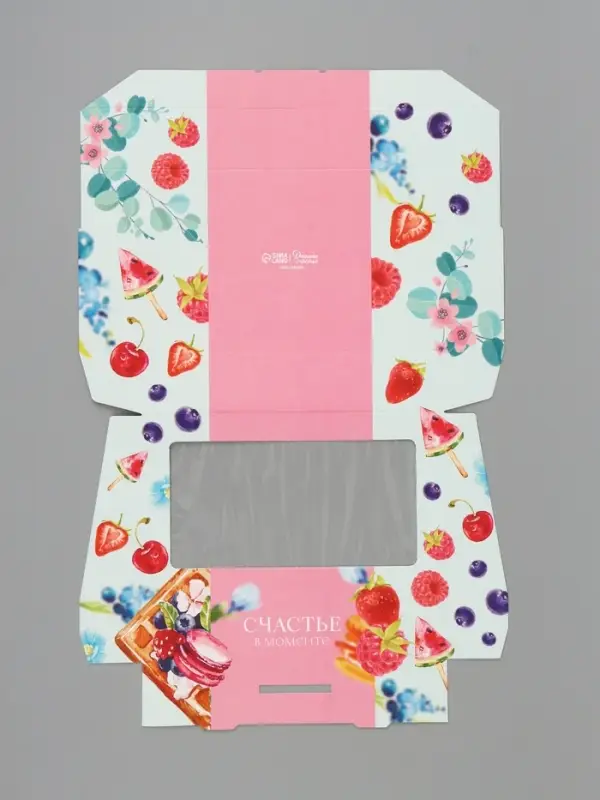 Коробка подарочная с окном &laquo;Счастье в моменте&raquo;, 20&times;12&times;4 см, самосборная