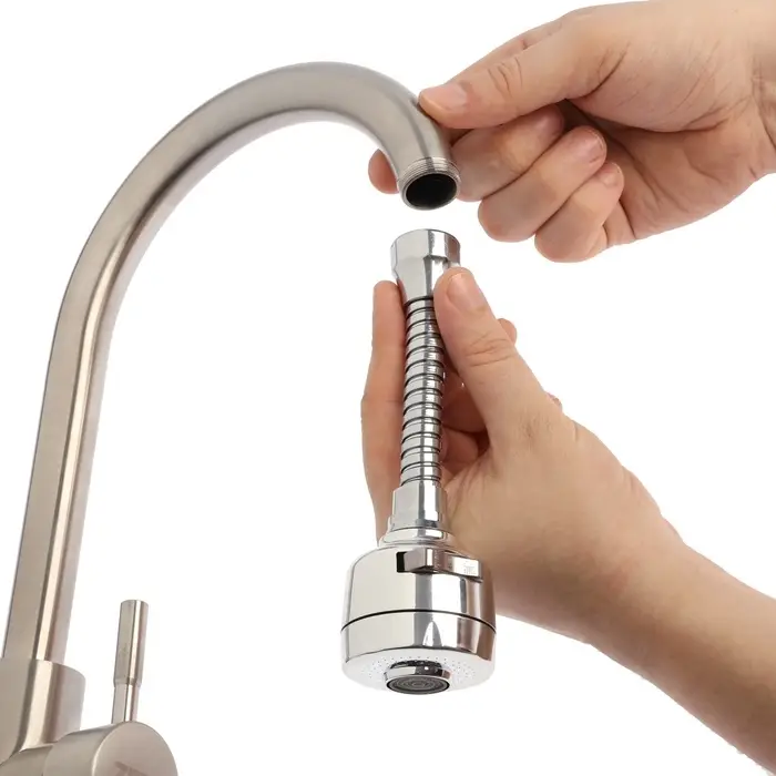 Аэратор ZEIN Z3594, поворотный, гибкий, с регулировкой потока, 2 режима, хром