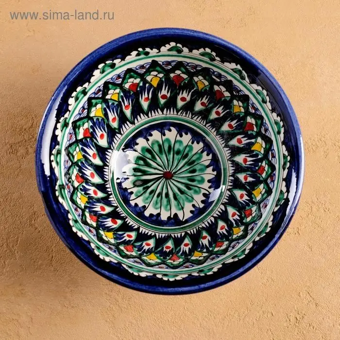 Коса Риштанская Керамика  Коса Риштанская Керамика "Узоры", 18 см, большая, синяя