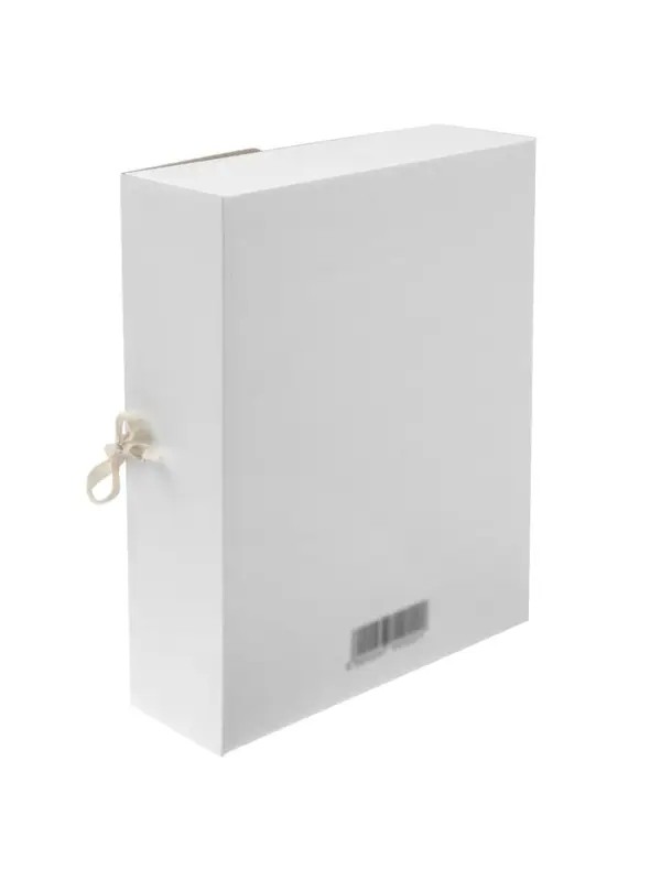 Папка архивная с завязками, микрогофрокартон, 80 мм, белый, до 750 л