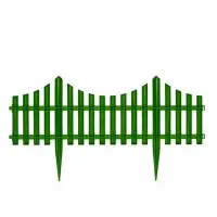 Ограждение декоративное, 30&times;300 см, 5 секций, пластик, зелёное, Greengo