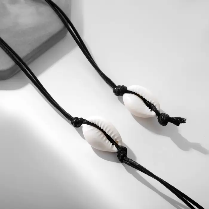 Чокер из ракушек &laquo;Морской&raquo;, чёрно-бежевый, 75 см