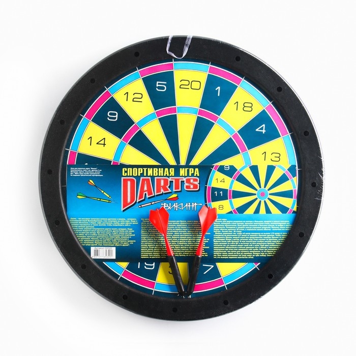 Дартс  Дартс "Викинг", d-35 см, толщина 3 см, 2 дротика, дротик 13.5 х 2.5 см
