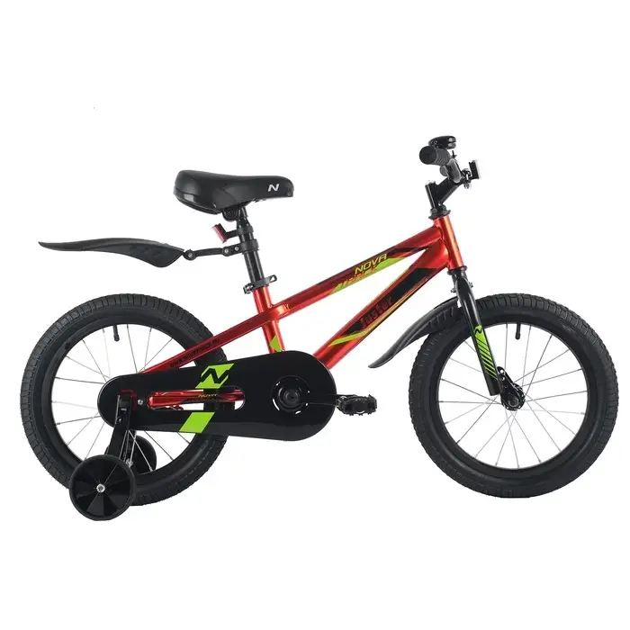 Велосипед детский Novatrack JUSTER, диаметр колёс 16", со съёмными колёсами, красный
