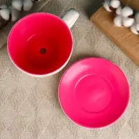 Горшок для цветов &laquo;Эмма&raquo;, 1.3 л, 19&times;15&times;10 см, керамический, с поддоном, белый, розовый, Greengo