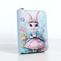 Кошелёк на молнии &laquo;Зайка&raquo;, маленький, голубой