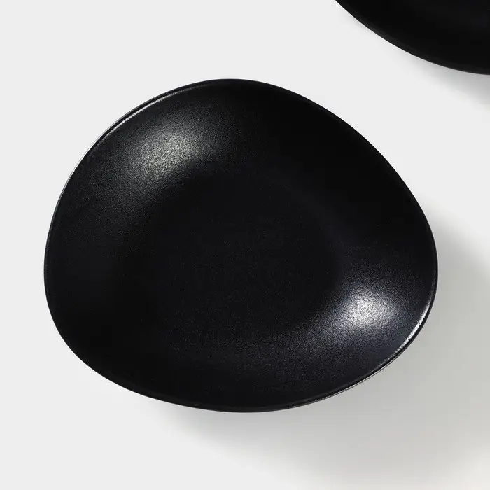 Тарелки глубокие Magistro Carbon, 17.5&times;15 см, набор 2 шт., фарфор, чёрные