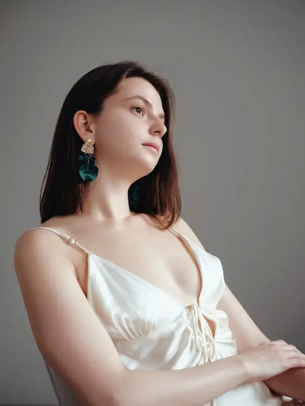 Серьги ассорти &laquo;Ветер&raquo;, мятые треугольники, зелёные