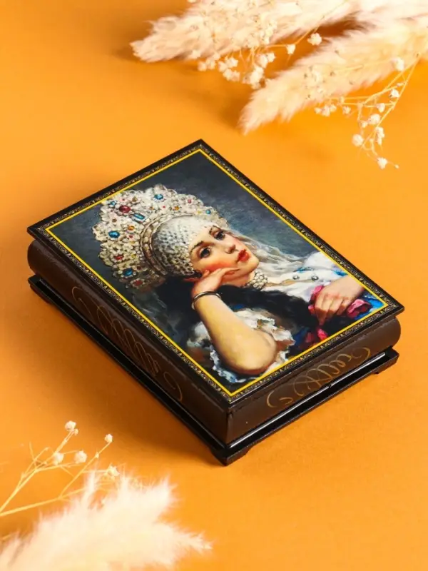 Шкатулка для украшений &laquo;Царевна&raquo;, 10&times;14 см, лаковая миниатюра