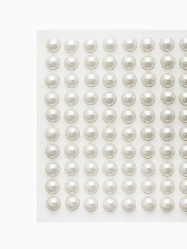 Серьги наклейки детские, пластик, жемчужины, белые