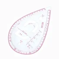 Лекало портновское метрическое &laquo;Капля&raquo;, с проймой, 20.5&times;13.3 см, s=0.5 мм, прозрачное