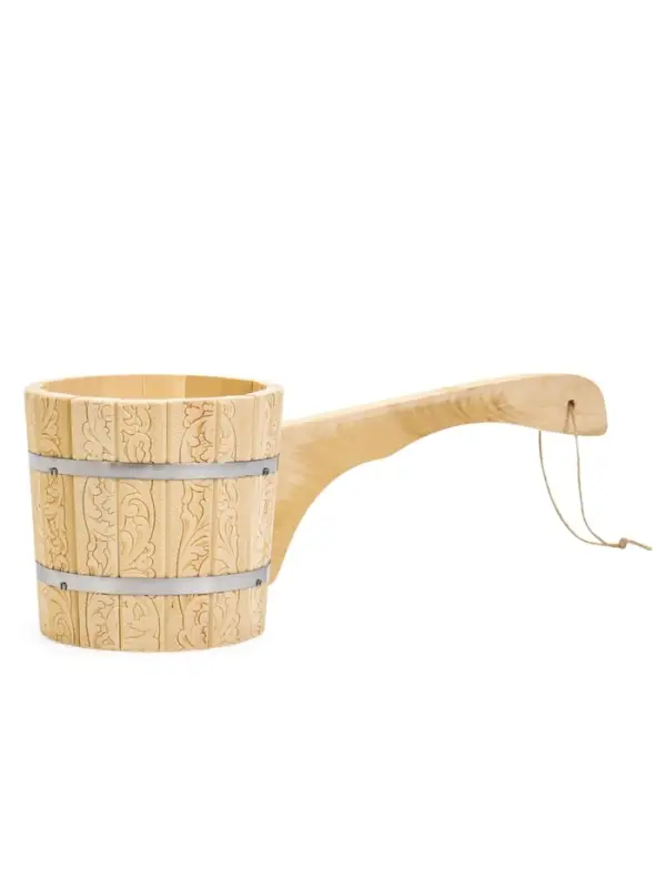 Ковш-черпак из липы 1.5л, 49 см, нержавеющий обруч, с горизонтальной ручкой Ковш-черпак из липы 1.5л, 49 см, нержавеющий обруч, с горизонтальной ручкой